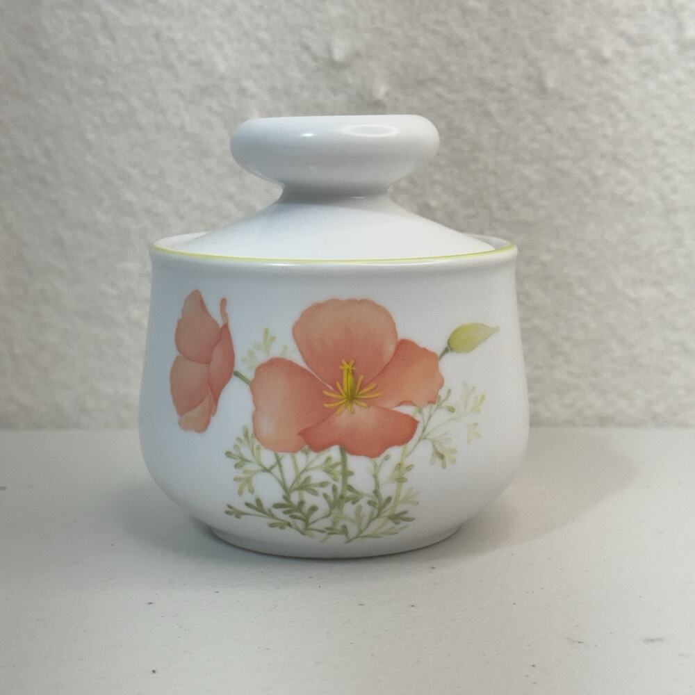 Noritake Progression Bright Side 9079 Japan Covered Sugar Bowl Hand Painted MCM